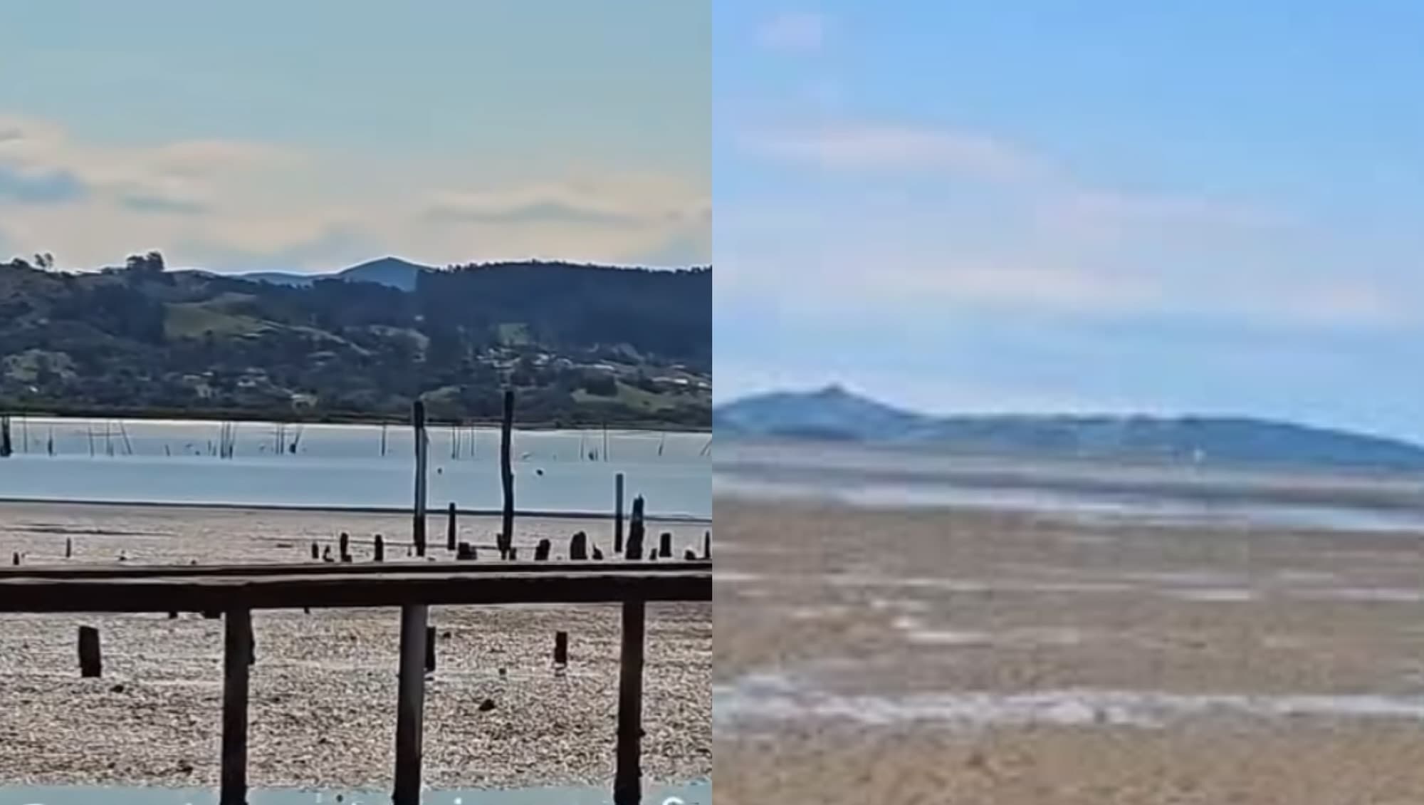 Maré baixa chama atenção de moradores e turistas em Santa Catarina