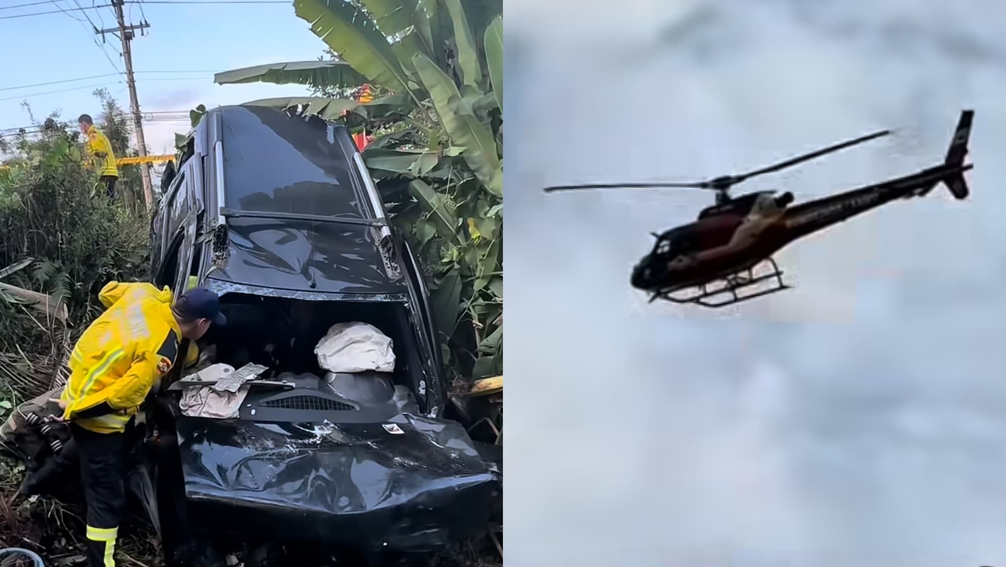Condutora de veículo sofre laceração no crânio em grave acidente e mobiliza o Arcanjo