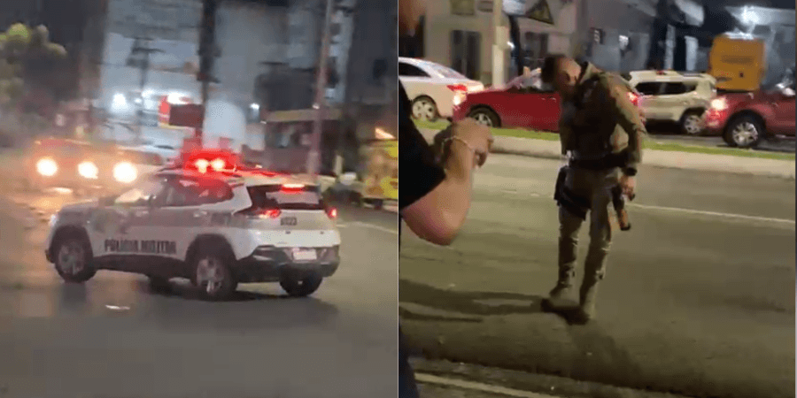 PMSC é alvo de xingamentos após acabar com balbúrdia em via pública em Lages