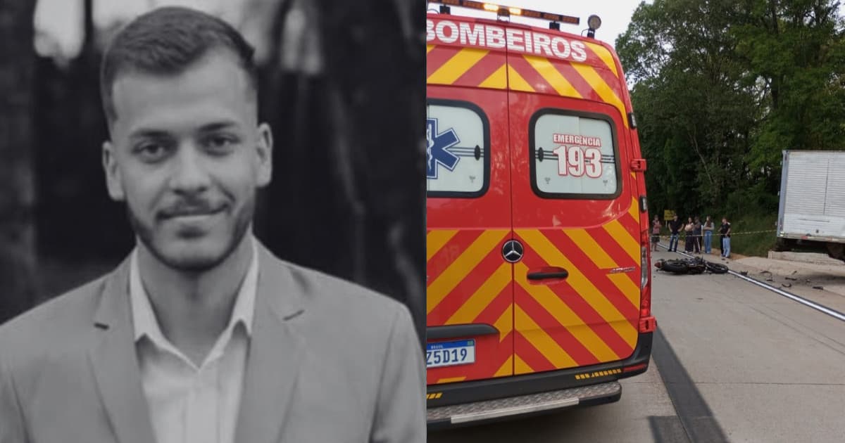 Jovem morre em colisão entre moto e caminhão na SC-160