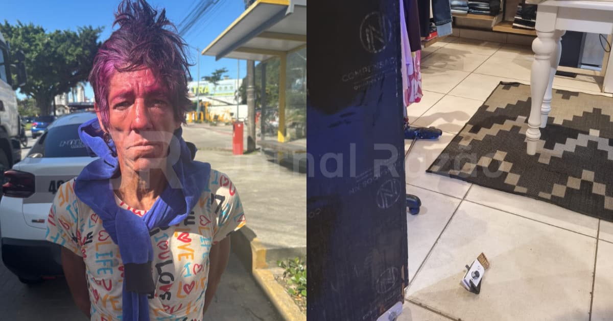 Horas após ganhar comida, moradora de rua volta à loja para furtar em Itajaí