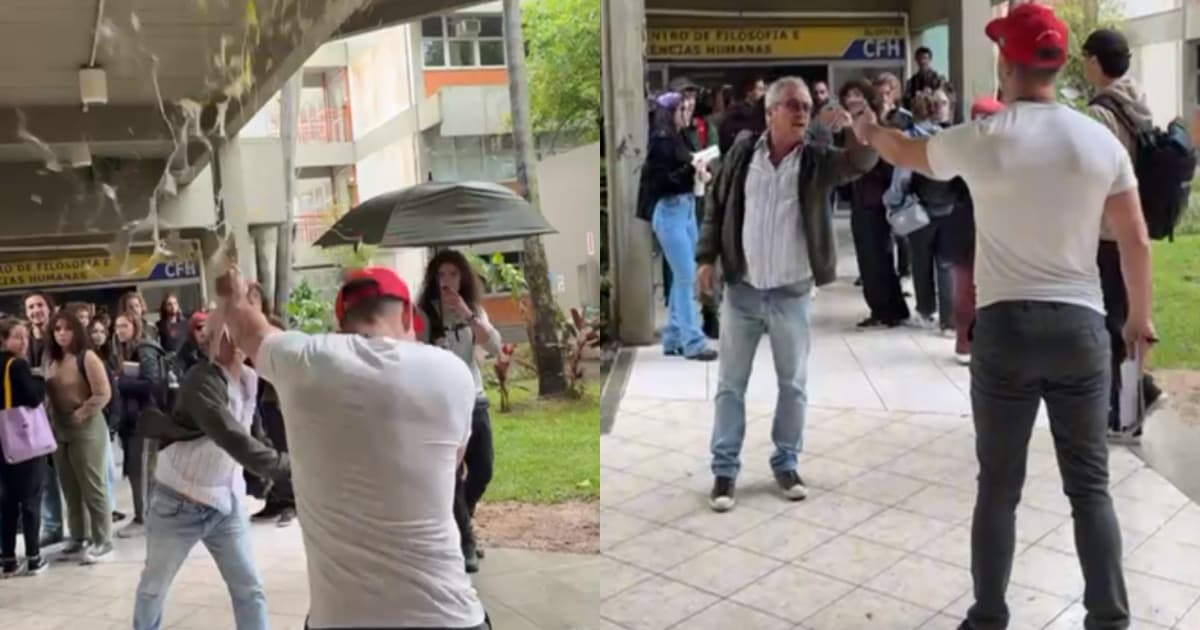 Estudante da UFSC joga ovos em ex-deputado que pediu opiniões sobre operação no RJ