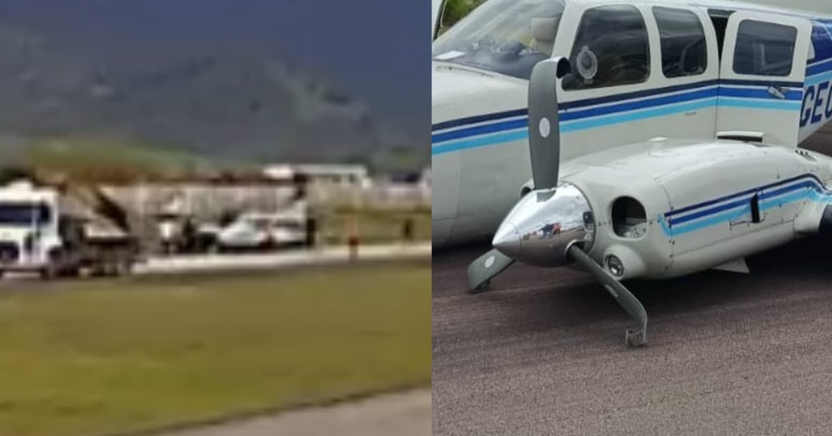 Avião faz pouso de emergência em Porto Belo: câmera registra o momento exato