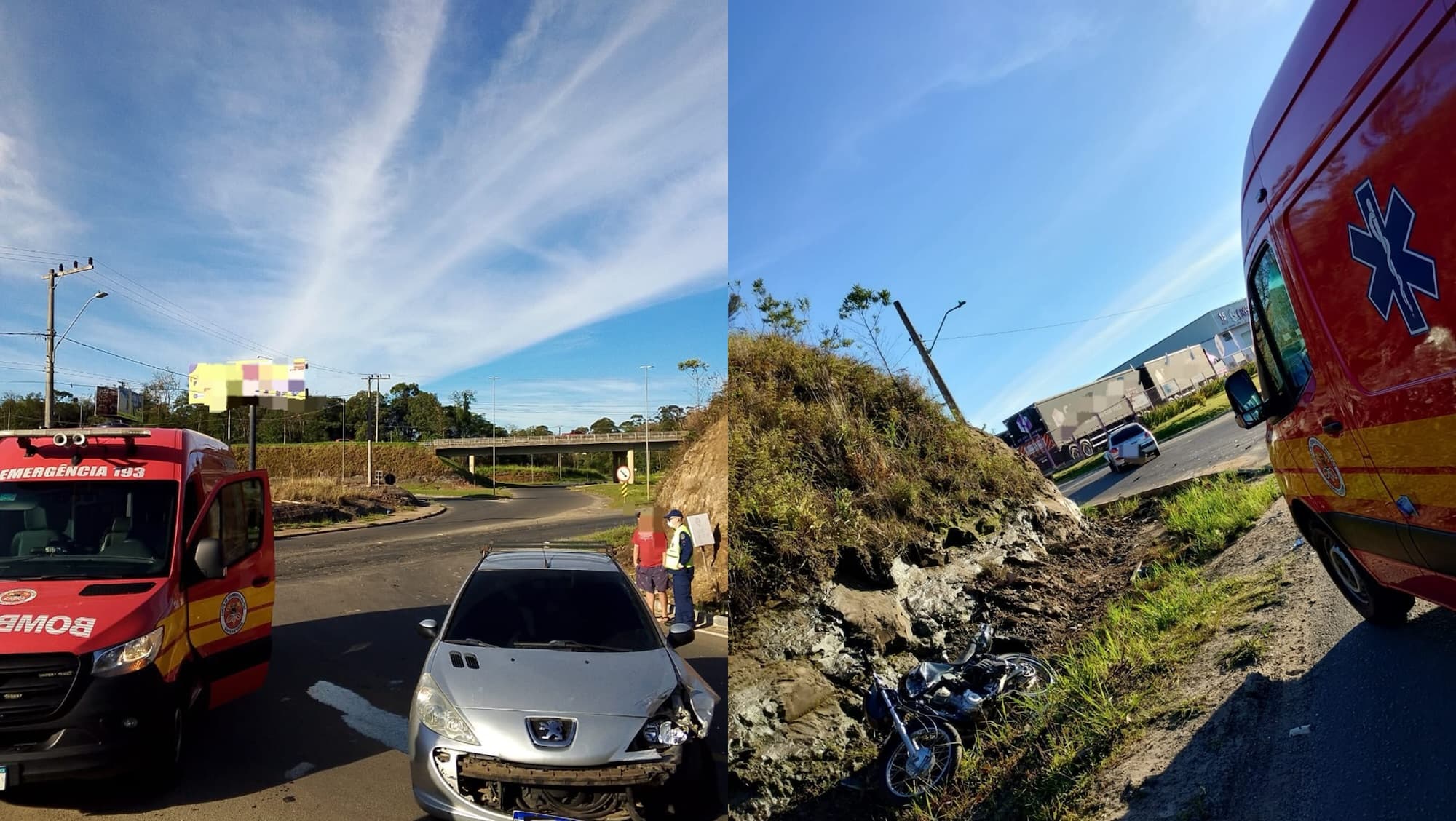 Motociclista tem perna amputada em acidente grave no Sul de Santa Catarina