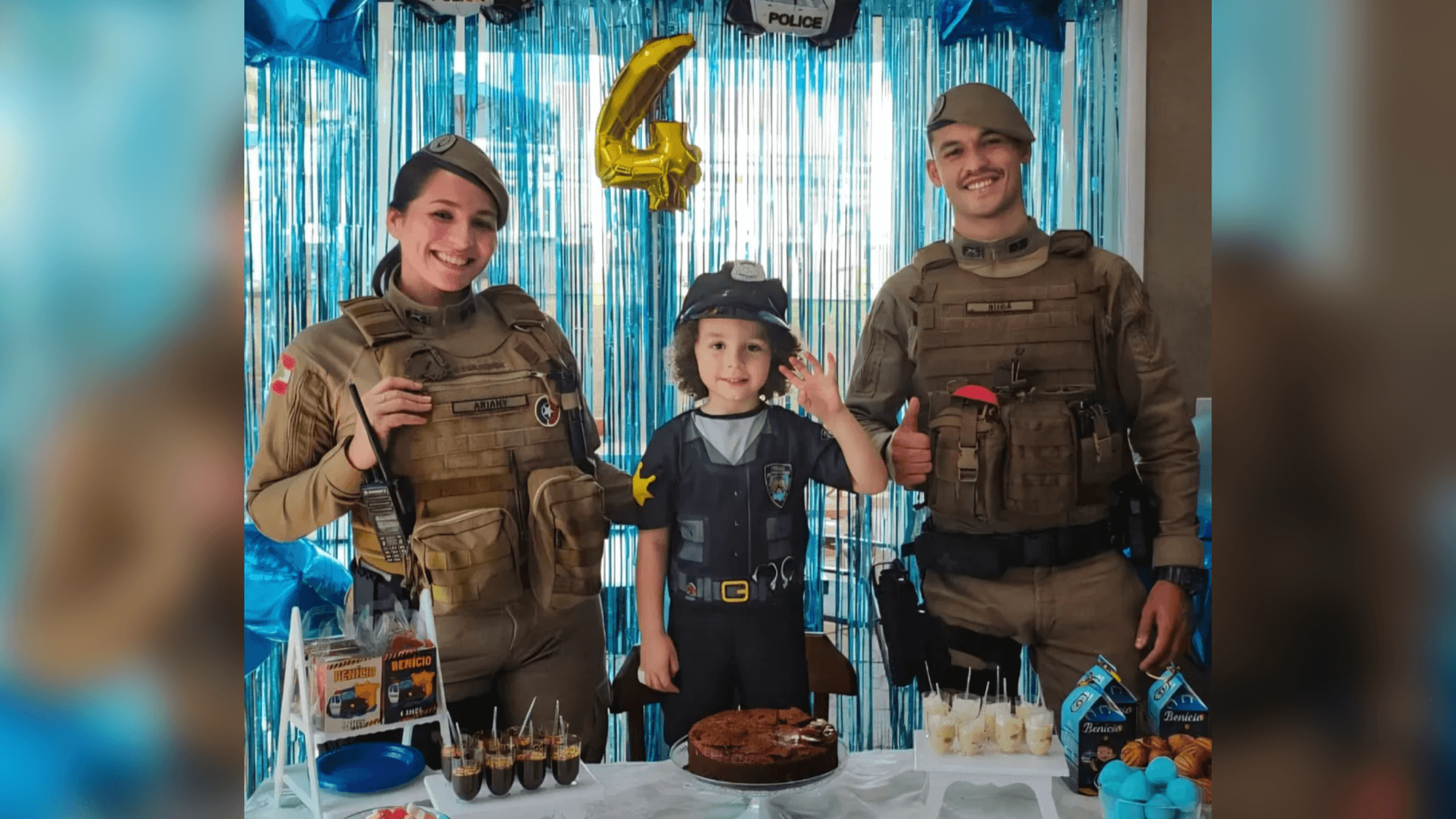 Aniversário de menino fã da PM tem presença especial dos policiais em SC