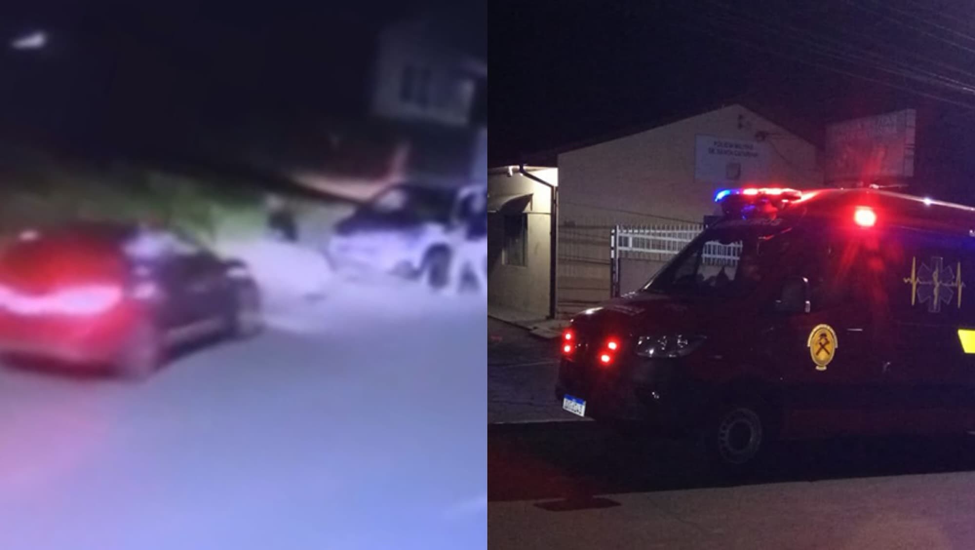 Mulher atropela homem com BMW na frente de delegacia em Santa Catarina