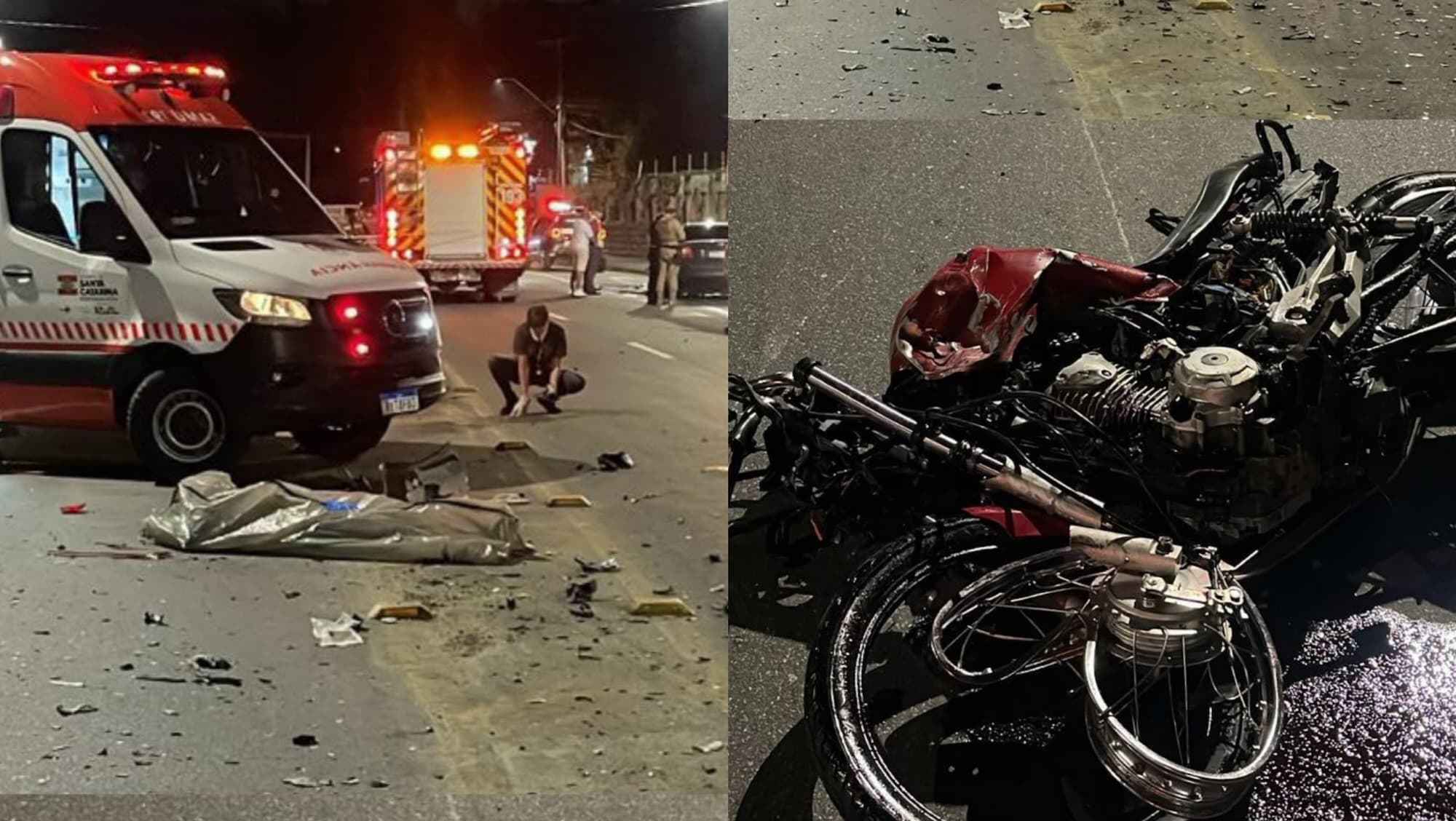 Três motociclistas morrem em acidentes no mesmo dia e na mesma rua em Blumenau