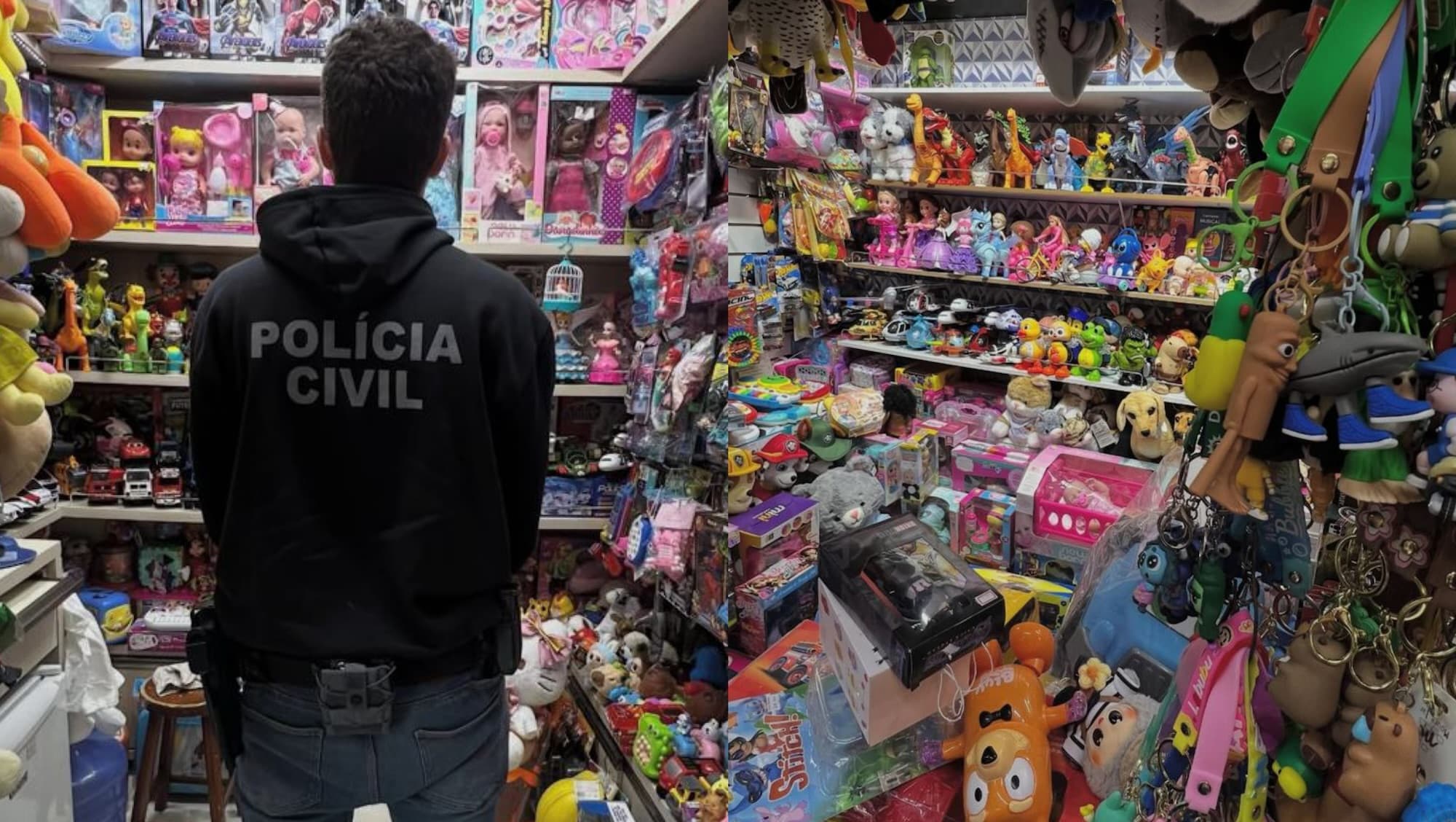 Operação da Polícia Civil retira R$ 100 mil em brinquedos piratas das lojas de Florianópolis