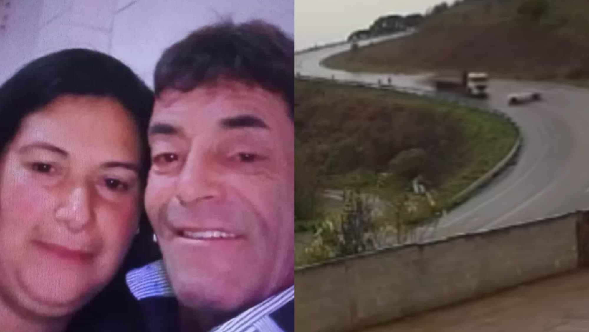 Pista molhada e curva perigosa: vídeo mostra acidente que matou casal na Serra catarinense