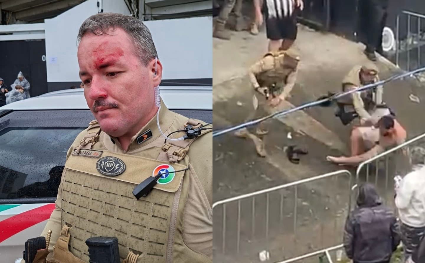 PMSC é atacada e policiais são feridos em briga entre torcedores do Figueirense