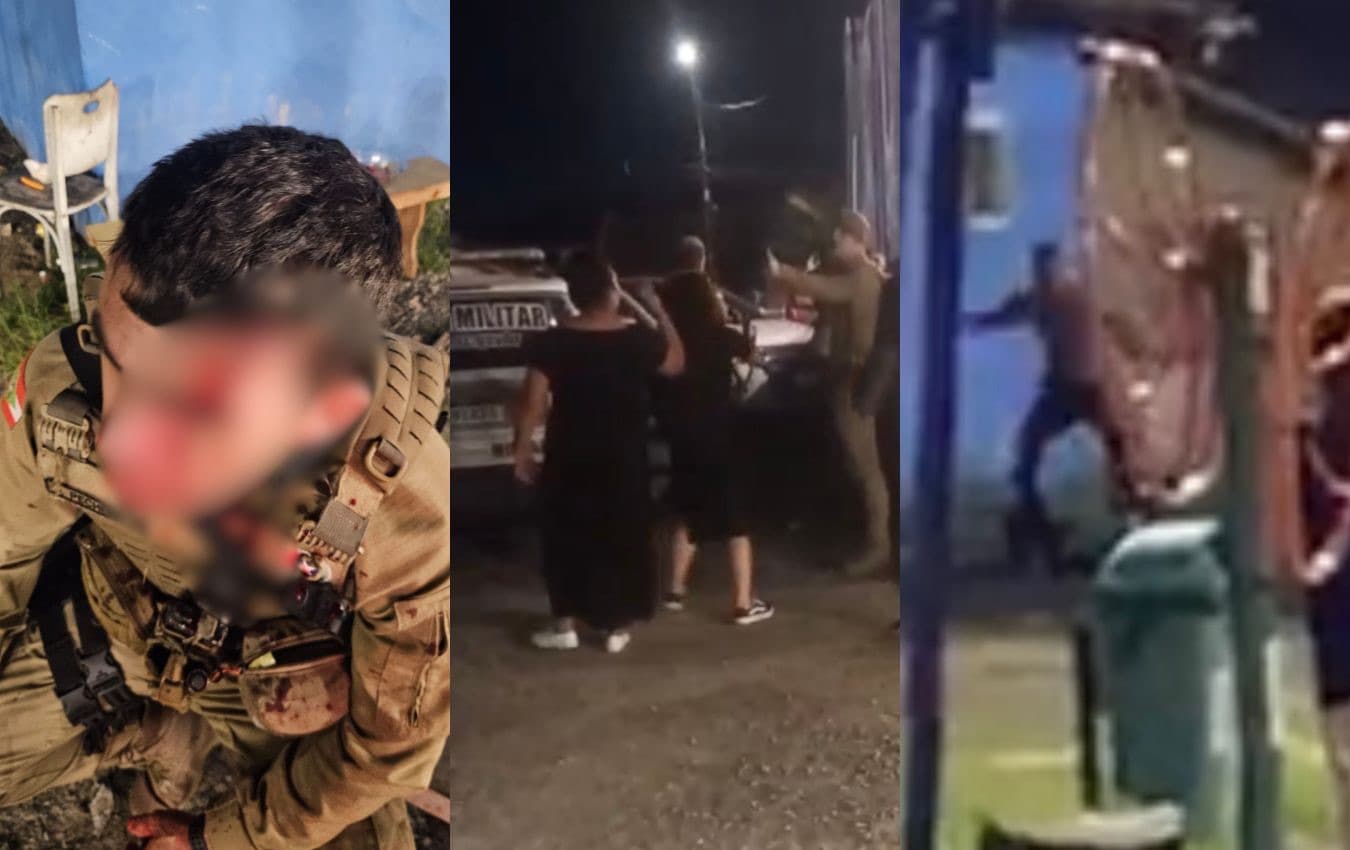 VÍDEOS – PMSC é cercada e hostilizada em Joinville; policial é atingido por pedrada na cabeça