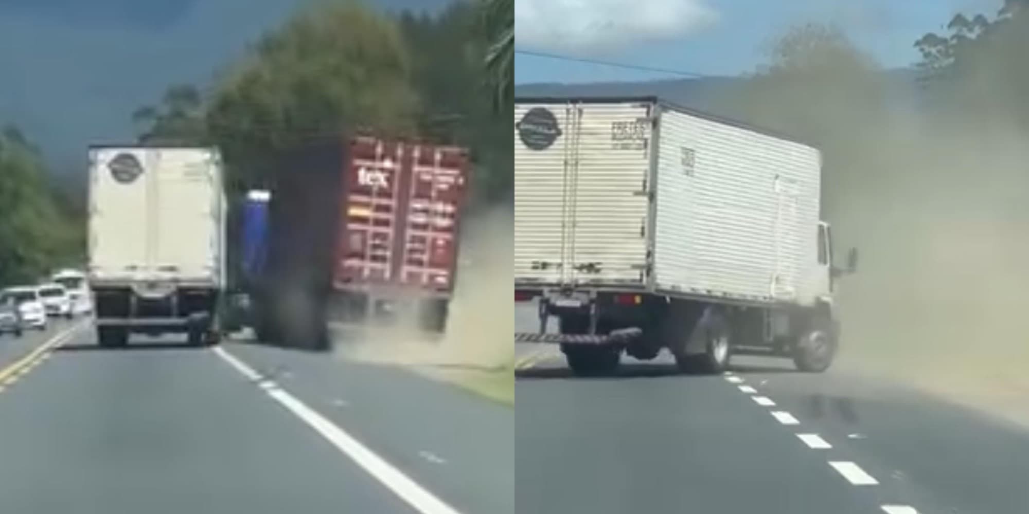 Por pouco: discussão entre caminhoneiros quase termina em tragédia na BR-470 em SC