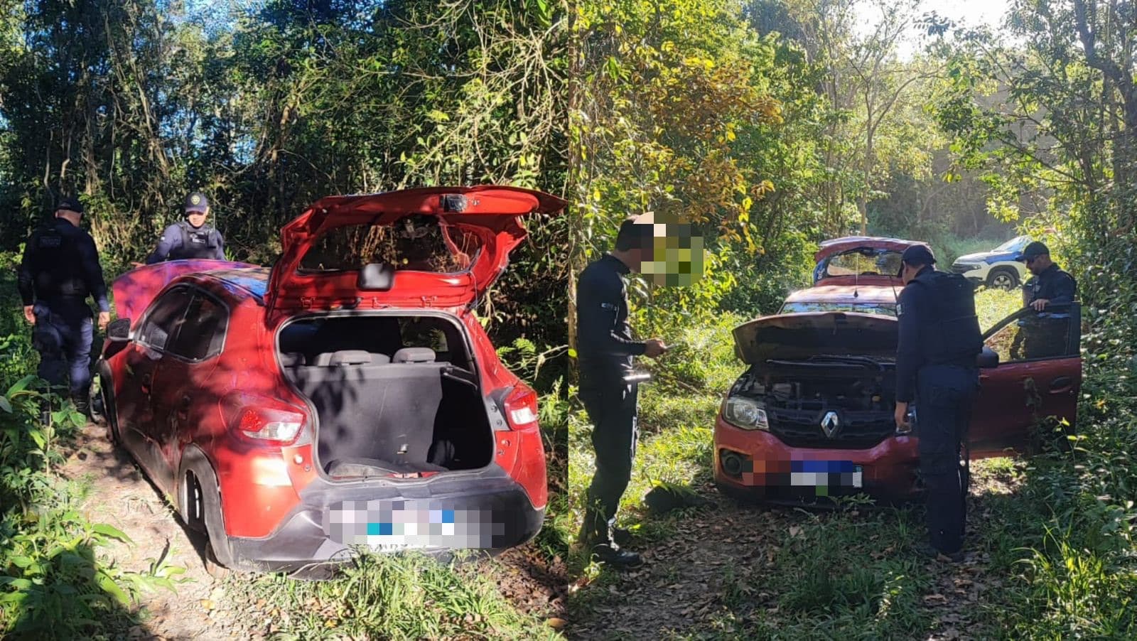 Carro é encontrado sem rodas e bateria por agentes da Ditran em Tijucas