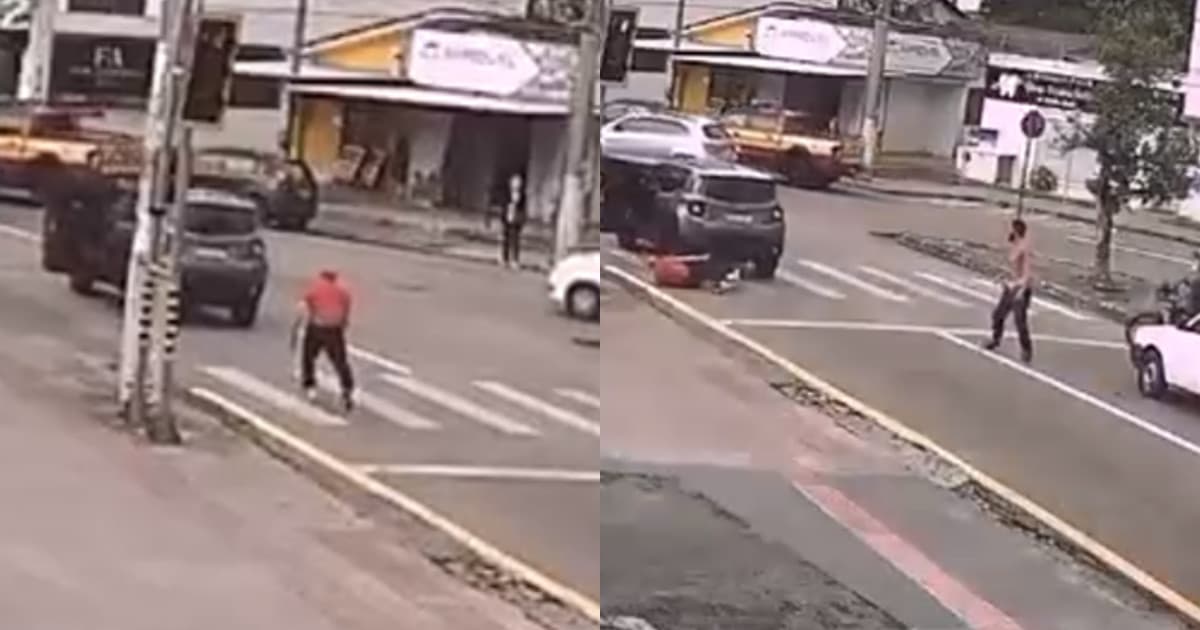 Carro “foge” e briga de trânsito tem desfecho inusitado em SC: “vou nada”