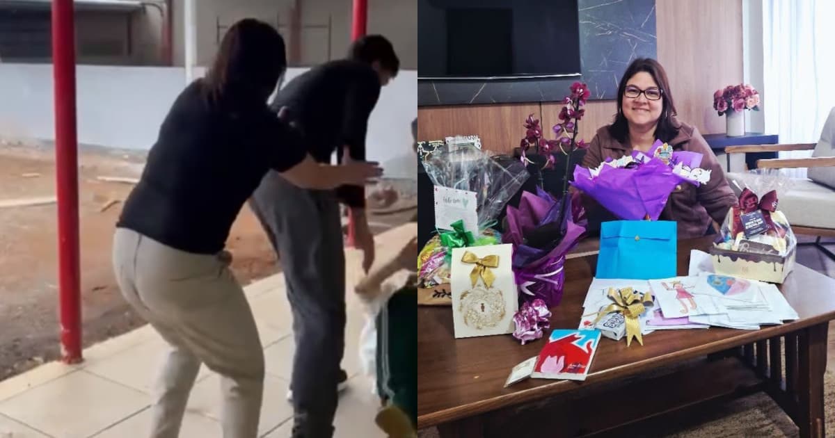 Alunos criam “briga fake” e surpreendem diretora com homenagem emocionante em SC
