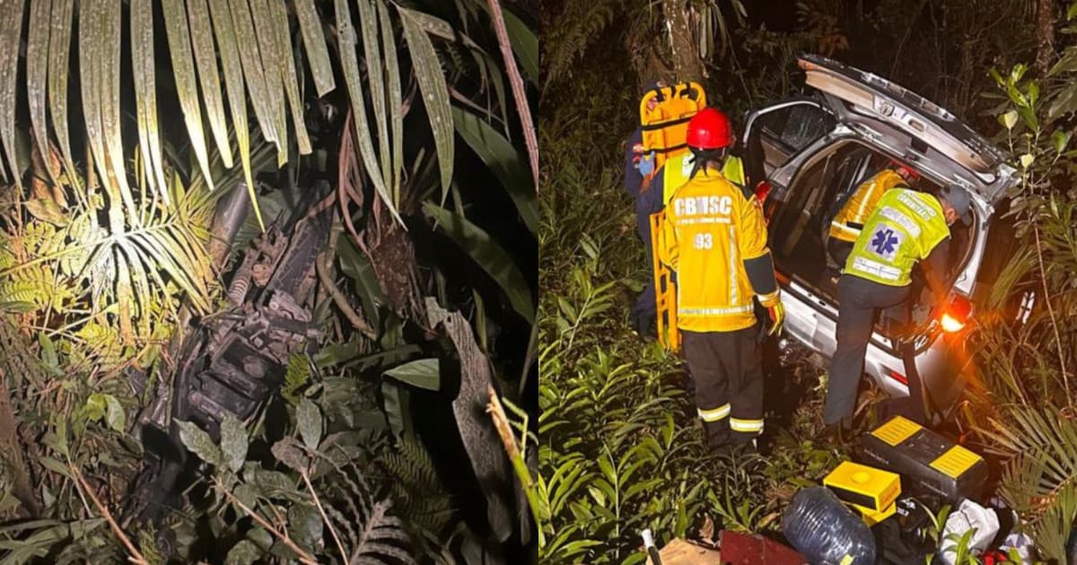 Motociclista é encontrado morto após moto ser arremessada a 10 metros em área de mata em SC