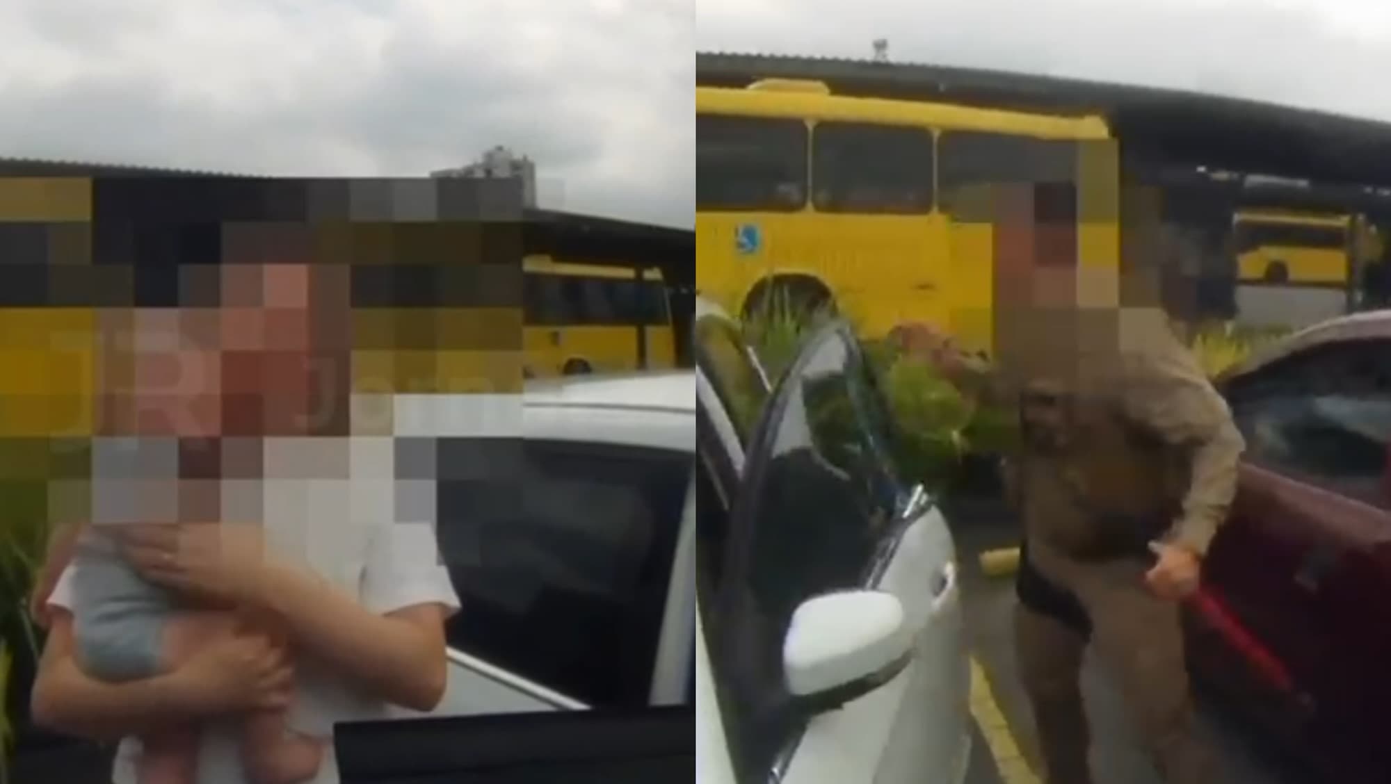 Bebê é salvo pela PMSC após ficar trancado em carro no calor em Joinville: “travou sozinho”