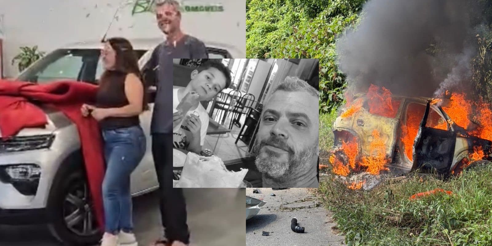 Família celebrava a conquista do carro que se envolveu em acidente que matou pai e filho em SC
