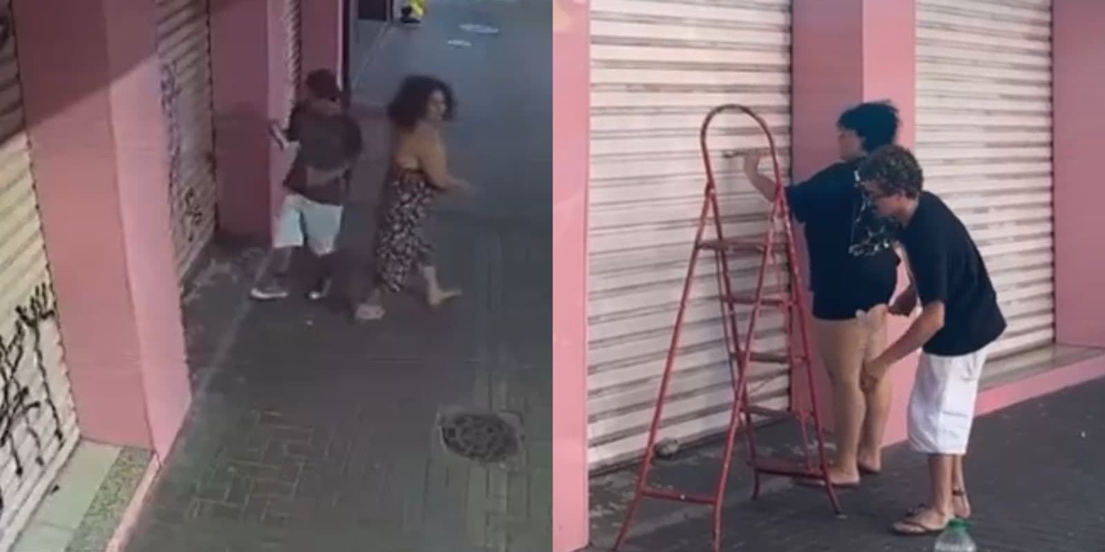 Jovens pedem desculpas e limpam pichações em loja de SC: “queríamos mostrar nossa arte”