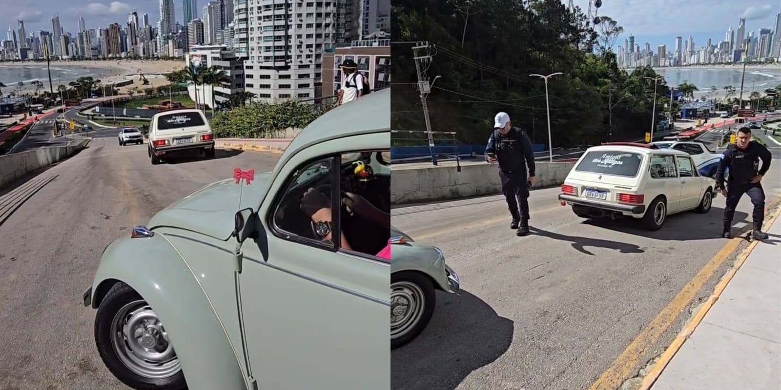 “Deu ruim”: relíquias são multadas por pararem em rua famosa de BC para tirar foto