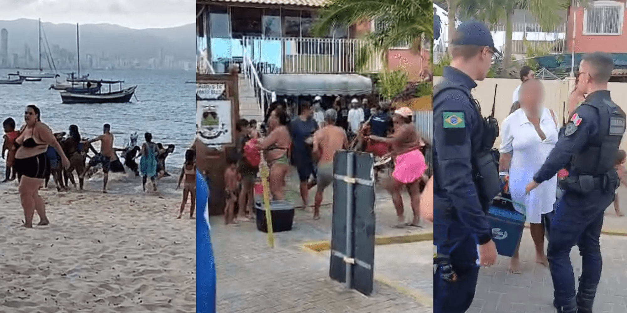 “Cadeirada nas costas e bambuzada”: briga generalizada em praia de Porto Belo mobiliza GM