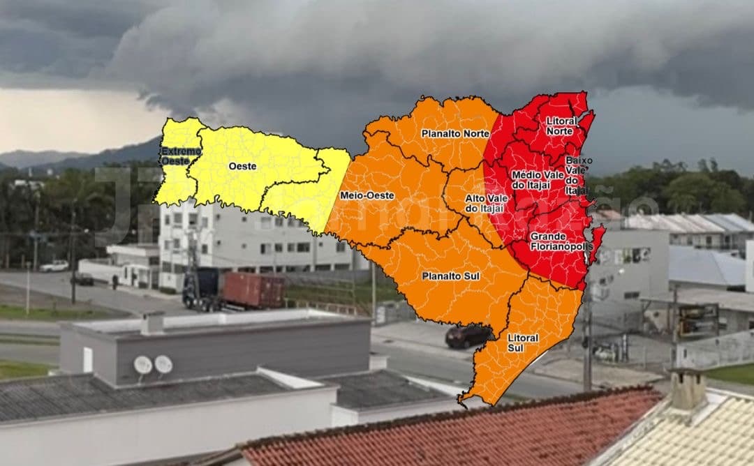 Defesa Civil coloca SC em alerta máximo e chuva pode passar de 200 mm