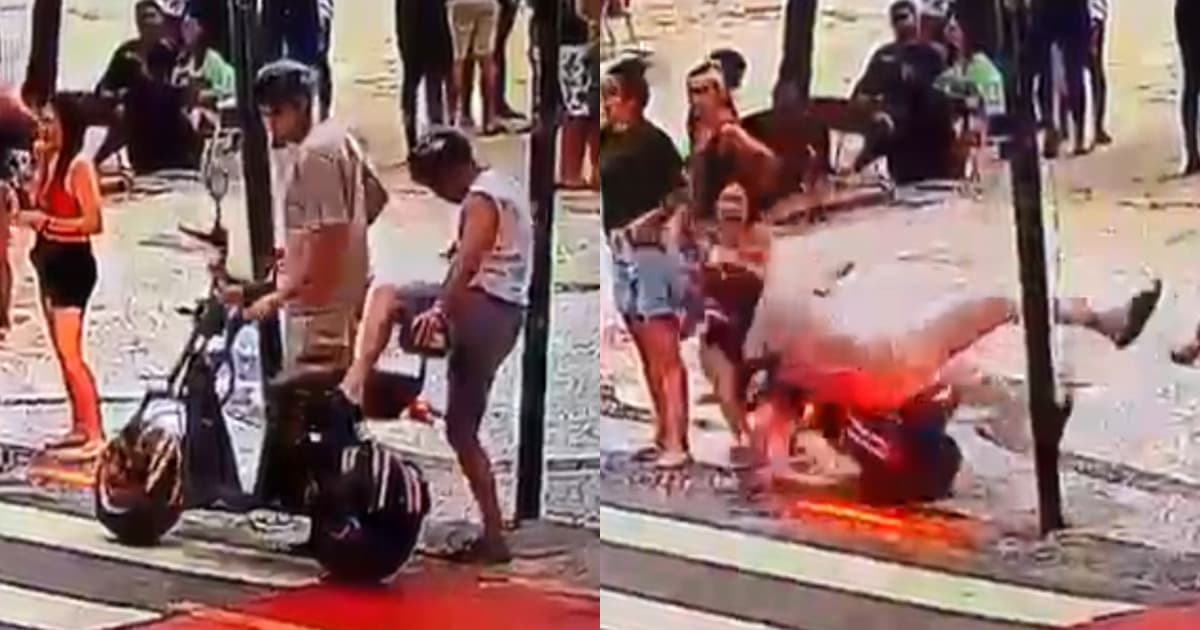 “Tive que arcar com os exames”: mulher é atingida por moto elétrica em Balneário Camboriú