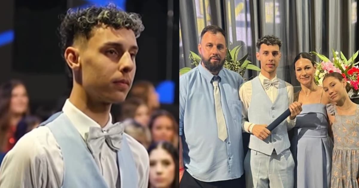 Aluno “quebra protocolo” e faz homenagem emocionante aos pais surdos durante formatura em SC