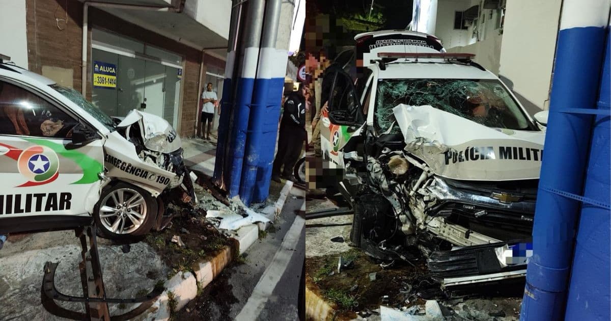 Acidente com viatura deixa dois policiais feridos em Balneário Camboriú