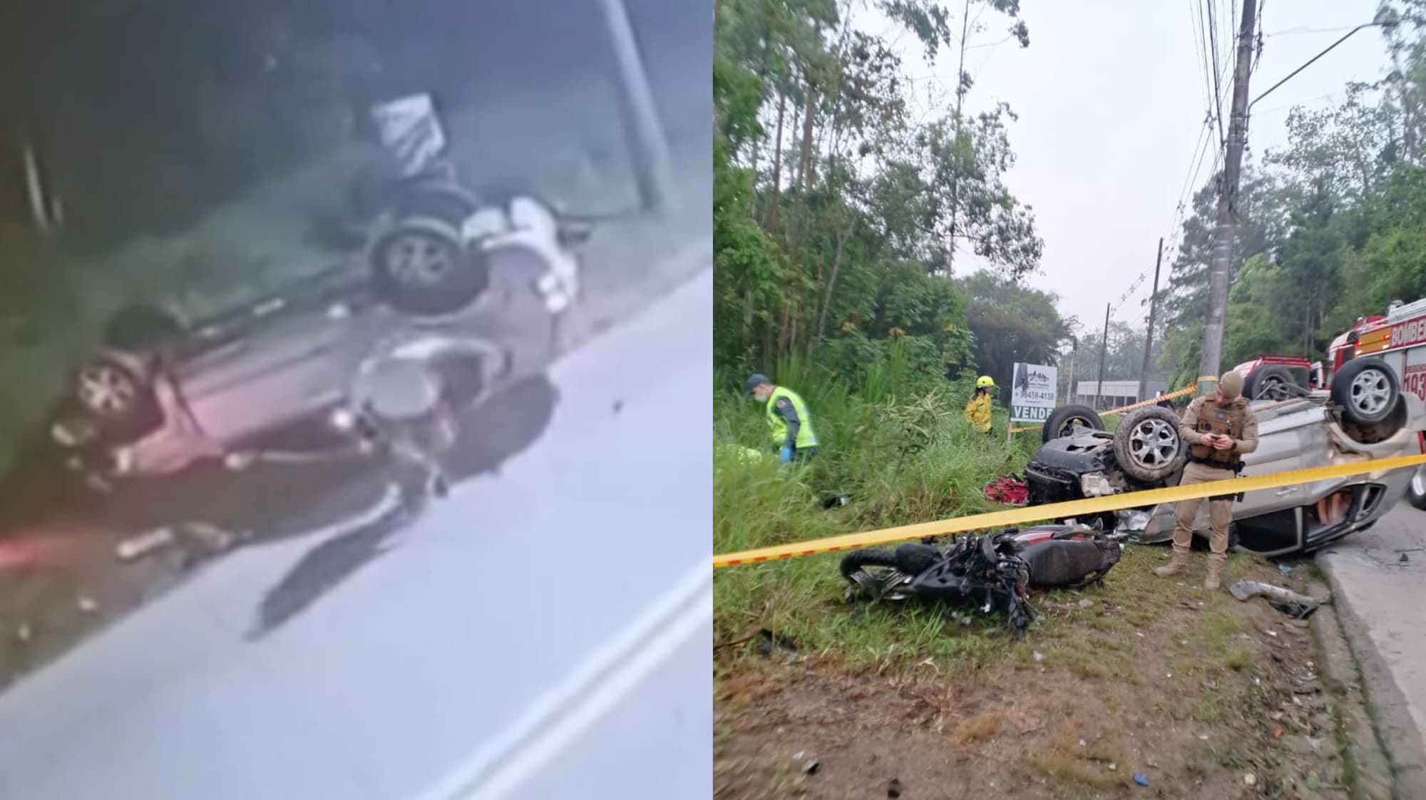 “Não foi acidente!”: homem foge após matar motociclista em colisão violenta em Brusque