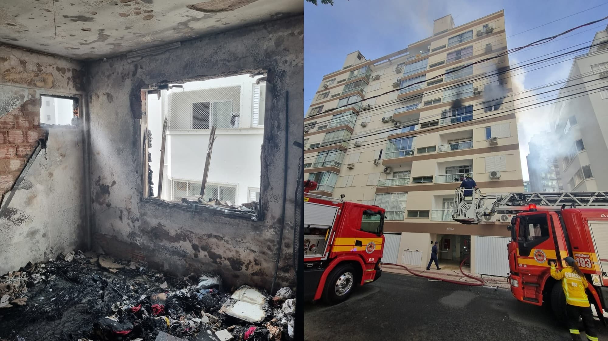 Incêndio provoca evacuação de prédio no Centro de Balneário Camboriú