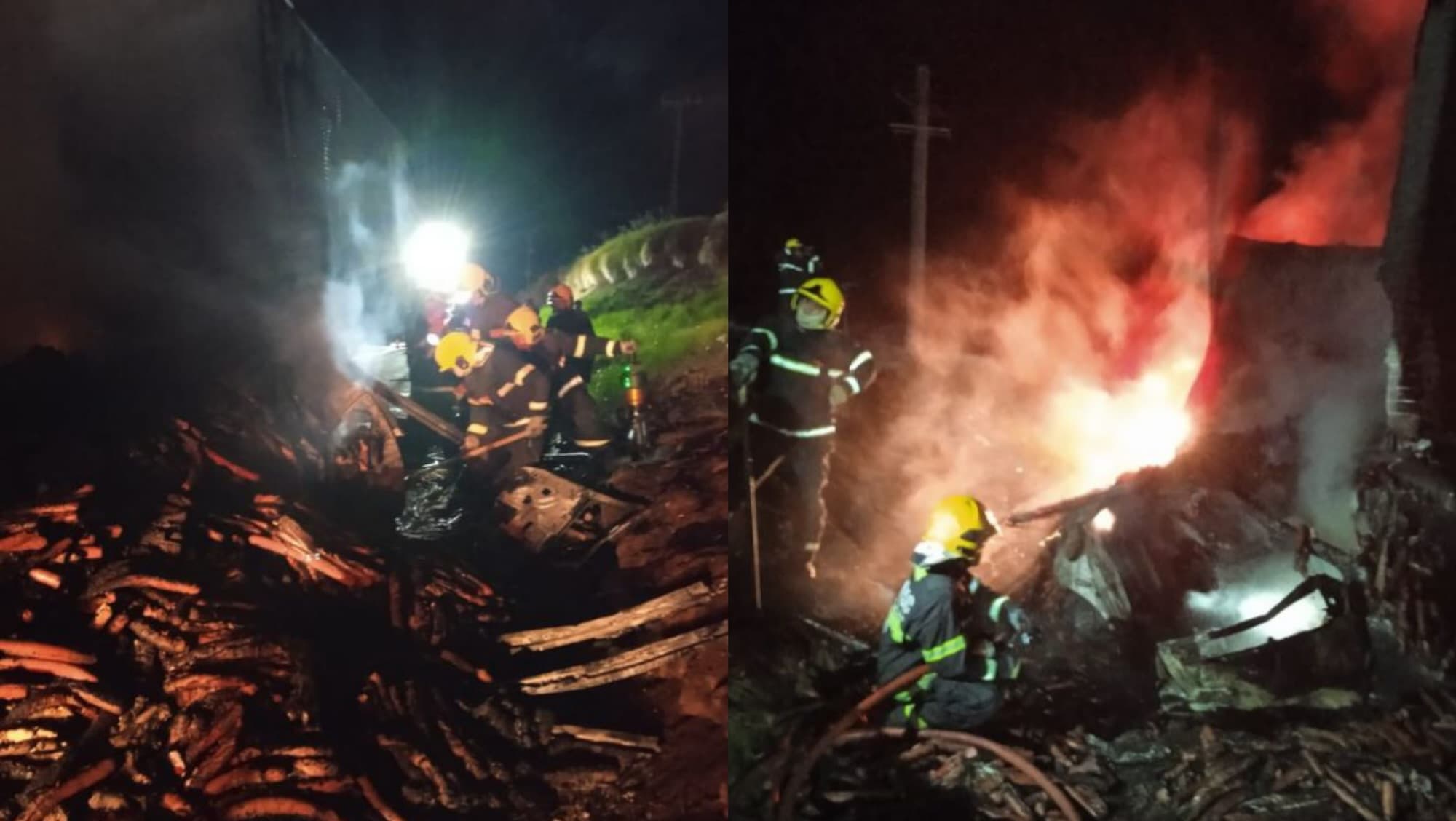 Duas pessoas morrem carbonizadas após acidente entre carro e carreta na BR-153