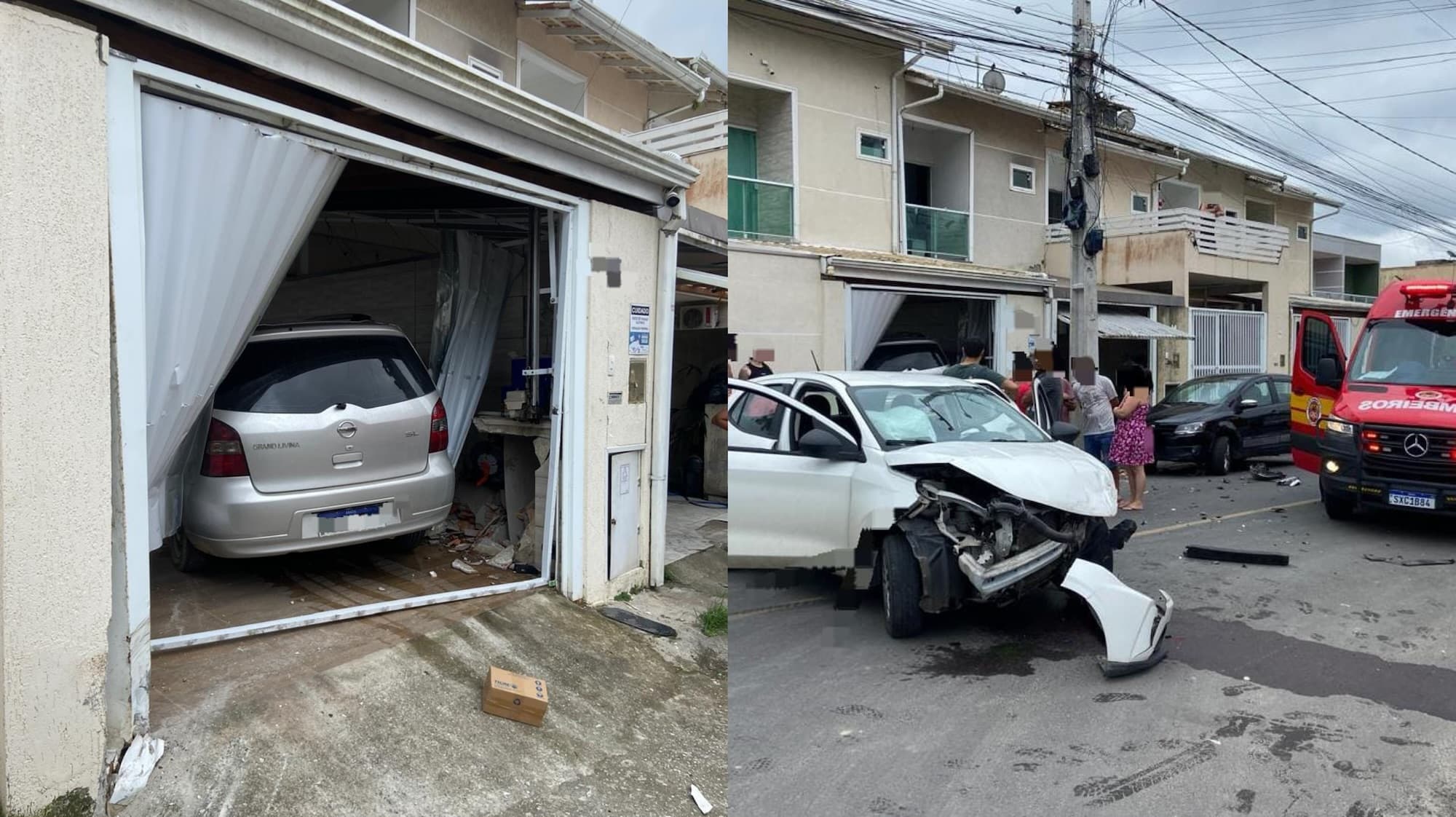 Gestante de 30 semanas passa mal após acidente que destruiu portão de casa em Camboriú