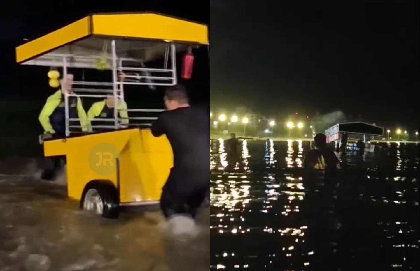 Ambulantes ilegais entram no mar para escapar de fiscalização e provocam confusão em Florianópolis