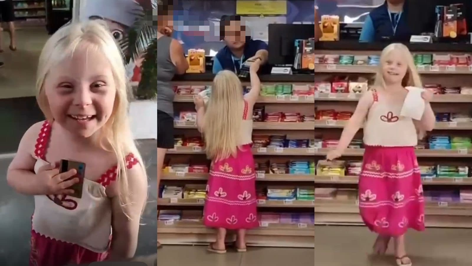 Menina de 7 anos com síndrome de Down compra pão de queijo sozinha e mãe se emociona em SC