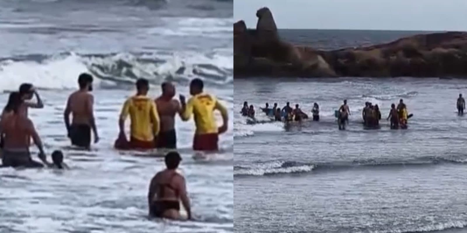 Banhista entra em área de risco, quase se afoga e ainda afronta salva-vidas em SC