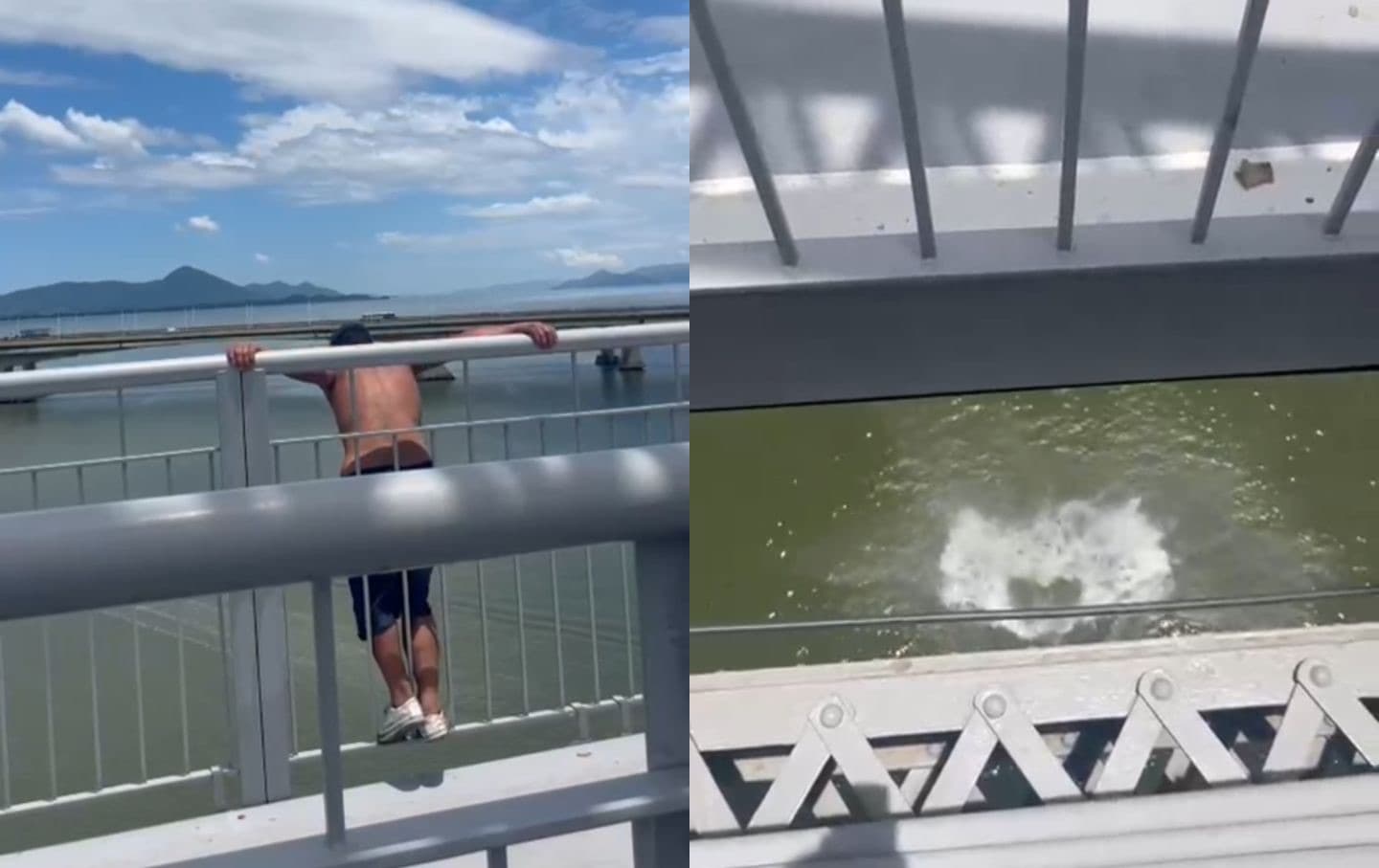 “Vou embora, uhul”: homem sobrevive após saltar da Ponte Hercílio Luz, em Florianópolis