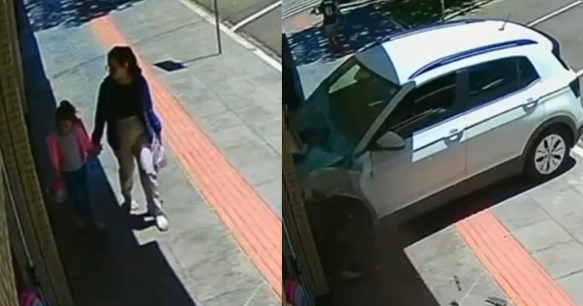 “Livramento”: motorista tem mal súbito e pedestres com criança escapam por segundos em SC