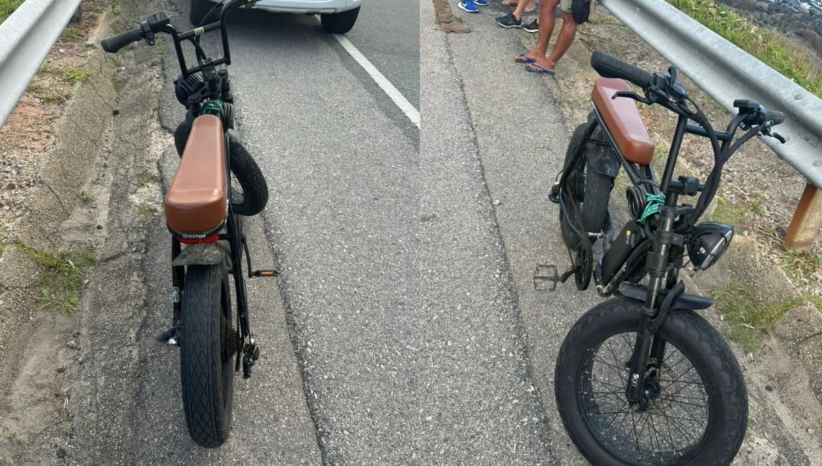 Idoso é atropelado por bicicleta elétrica na SC-406, em Florianópolis