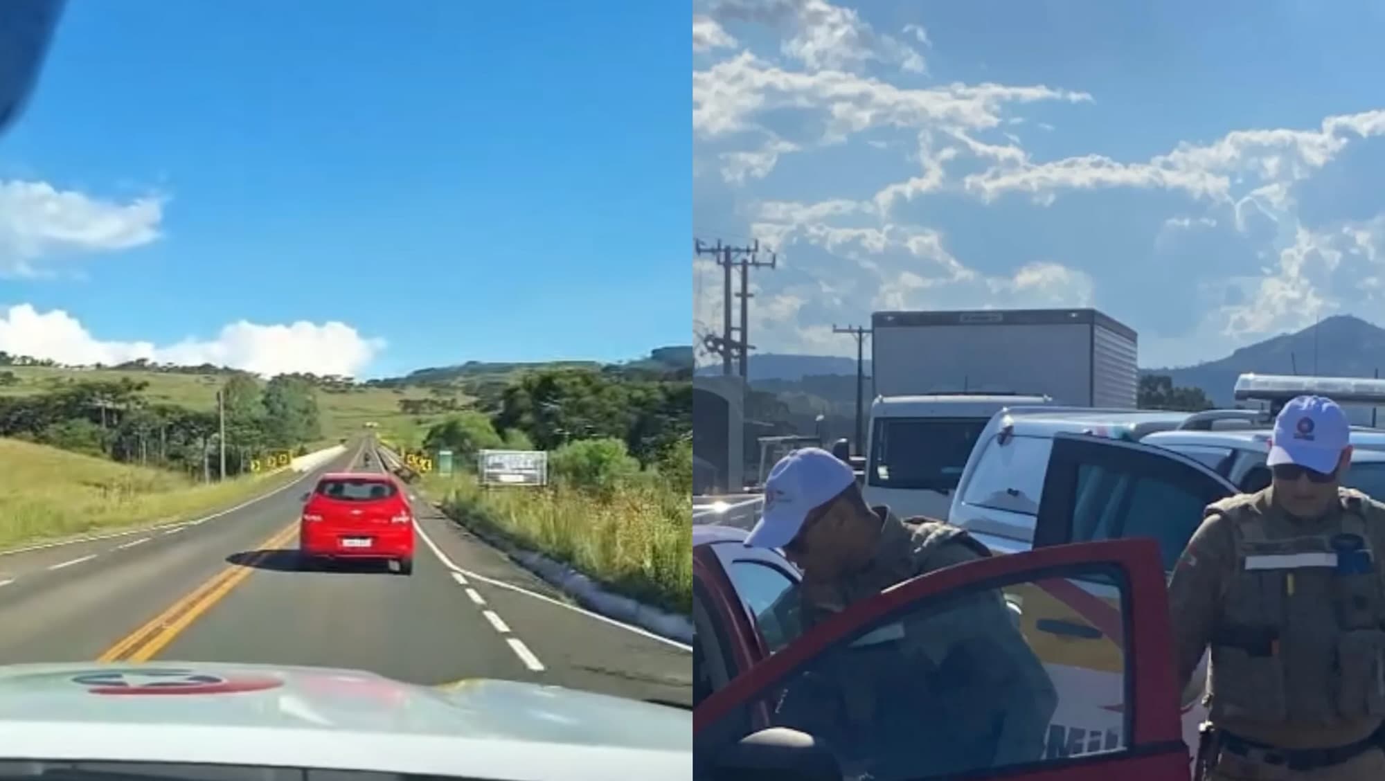 Motorista em surto e com CNH suspensa causa perseguição de 50 km na SC-390