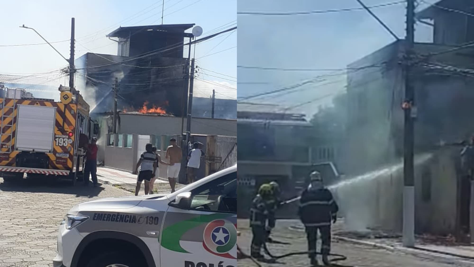 Incêndio em residência mobiliza bombeiros em Itajaí