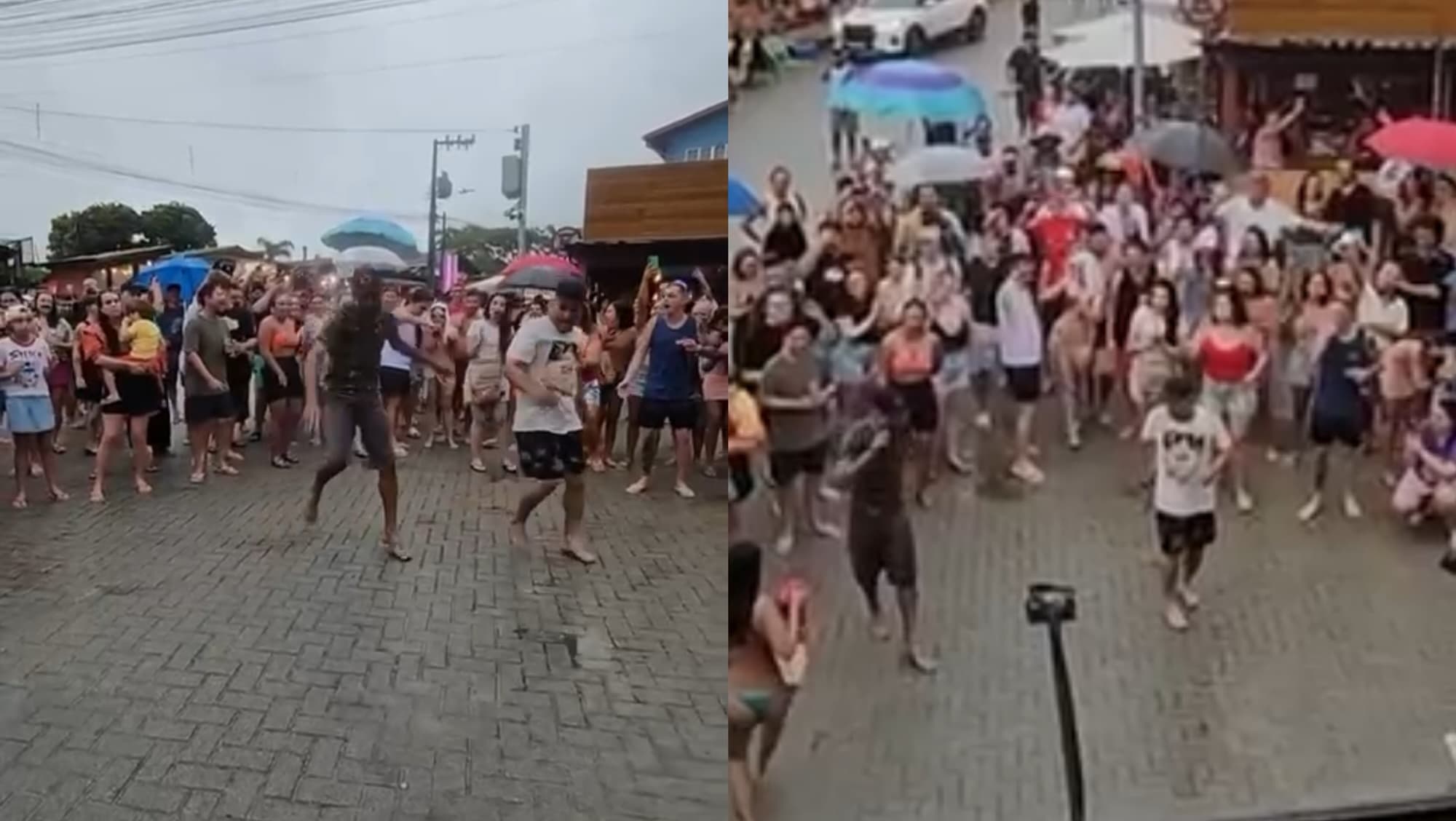 “De volta aos bons tempos”: homens dançam passinhos de flashback e param calçadão em praia de SC