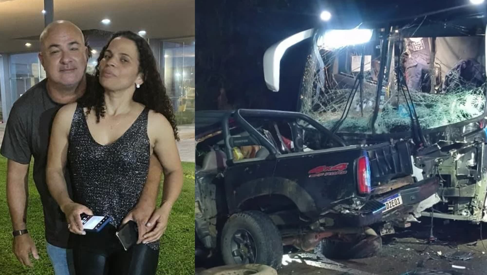 Identificado casal que morreu após grave acidente entre camionete e ônibus na BR-470