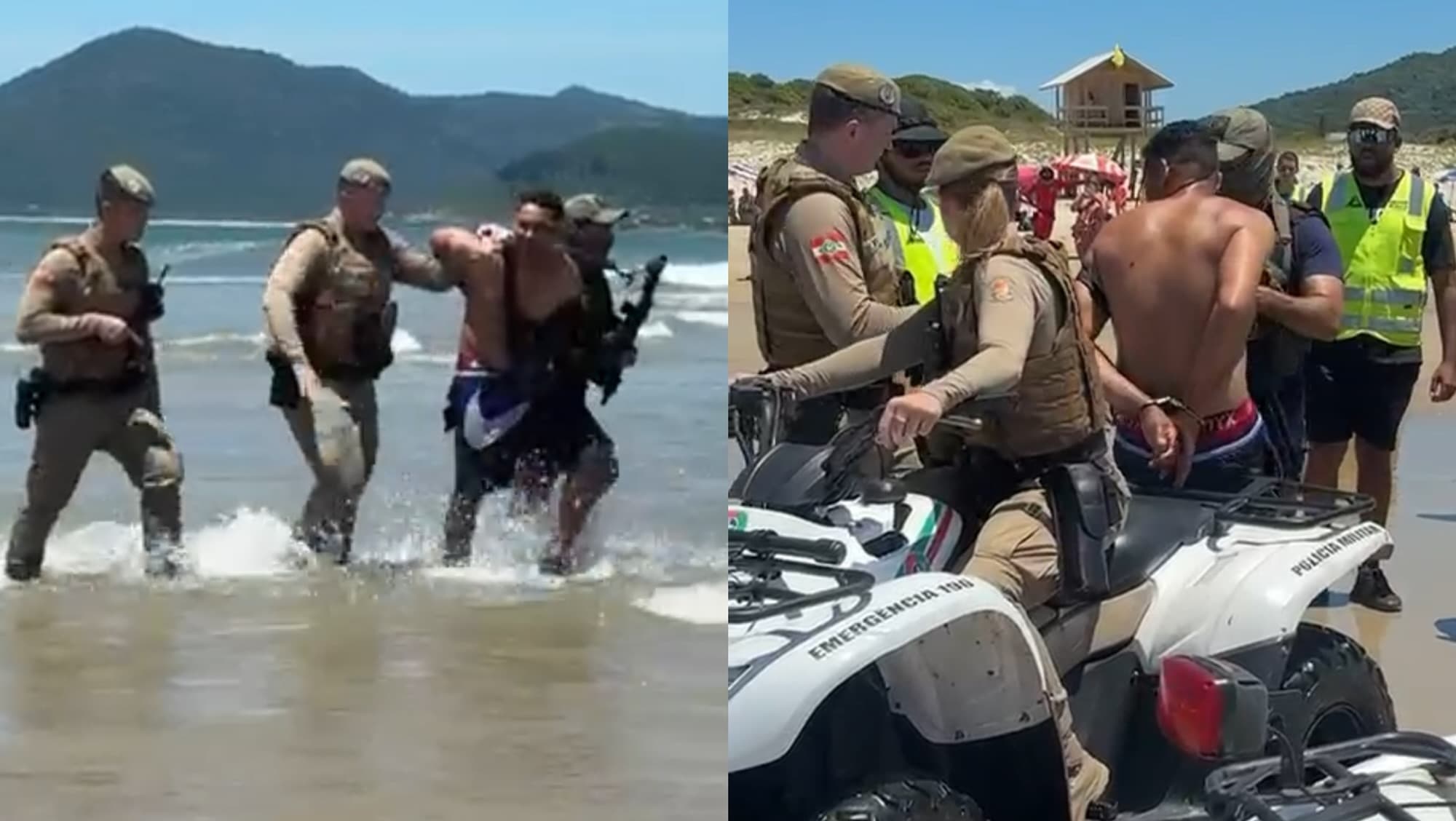 Suposto “vendedor ambulante” se joga no mar em Florianópolis, mas acaba detido com R$ 6 mil