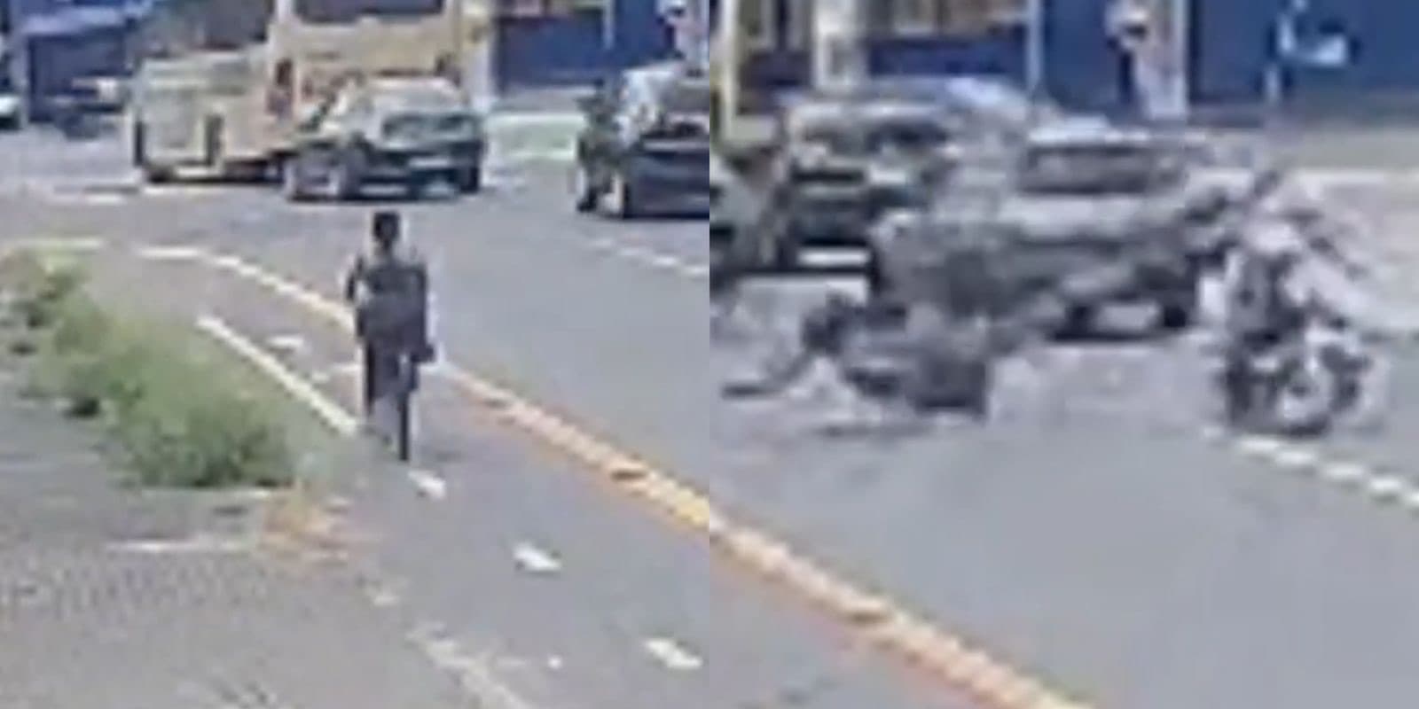 Ciclista decide atravessar rua de forma imprudente e provoca grave acidente em Joinville