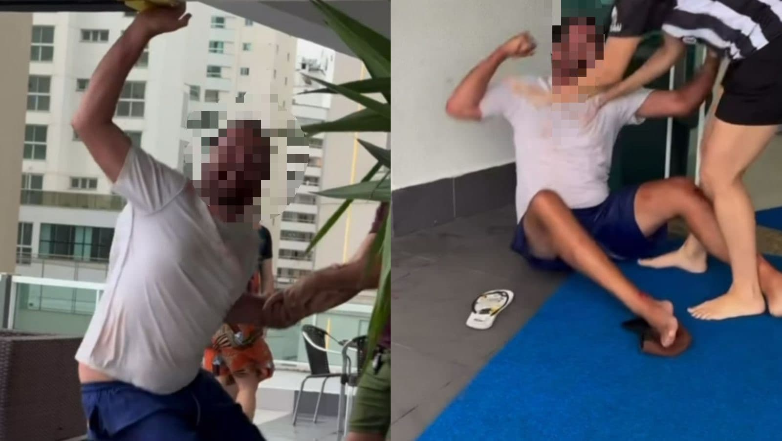 Karma instantâneo? Bêbado que humilhava a esposa em Balneário Camboriú escorrega e quebra o pé
