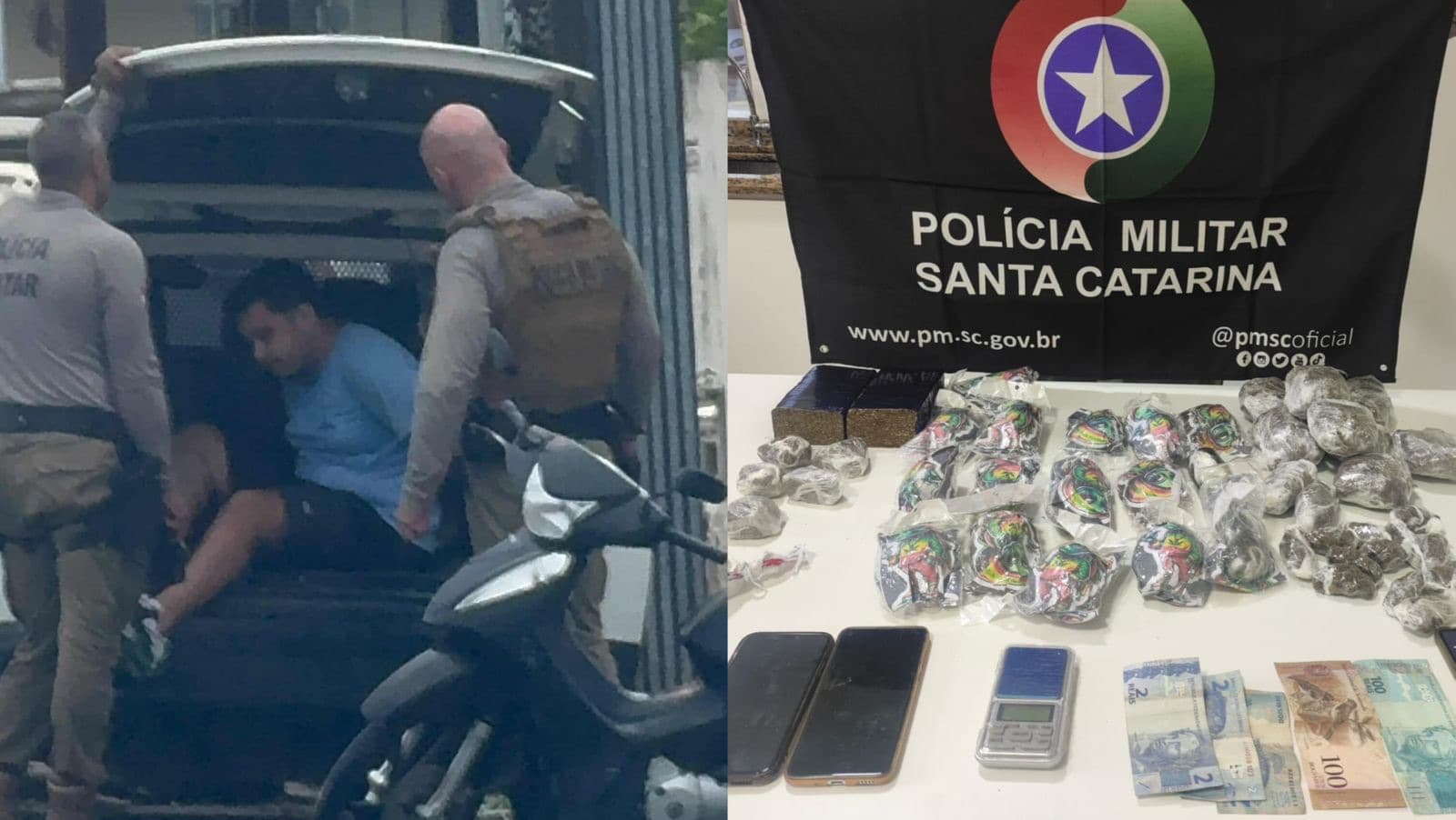 Traficante foge em Tijucas e deixa amigo ser preso com suas drogas: “me ferrei”