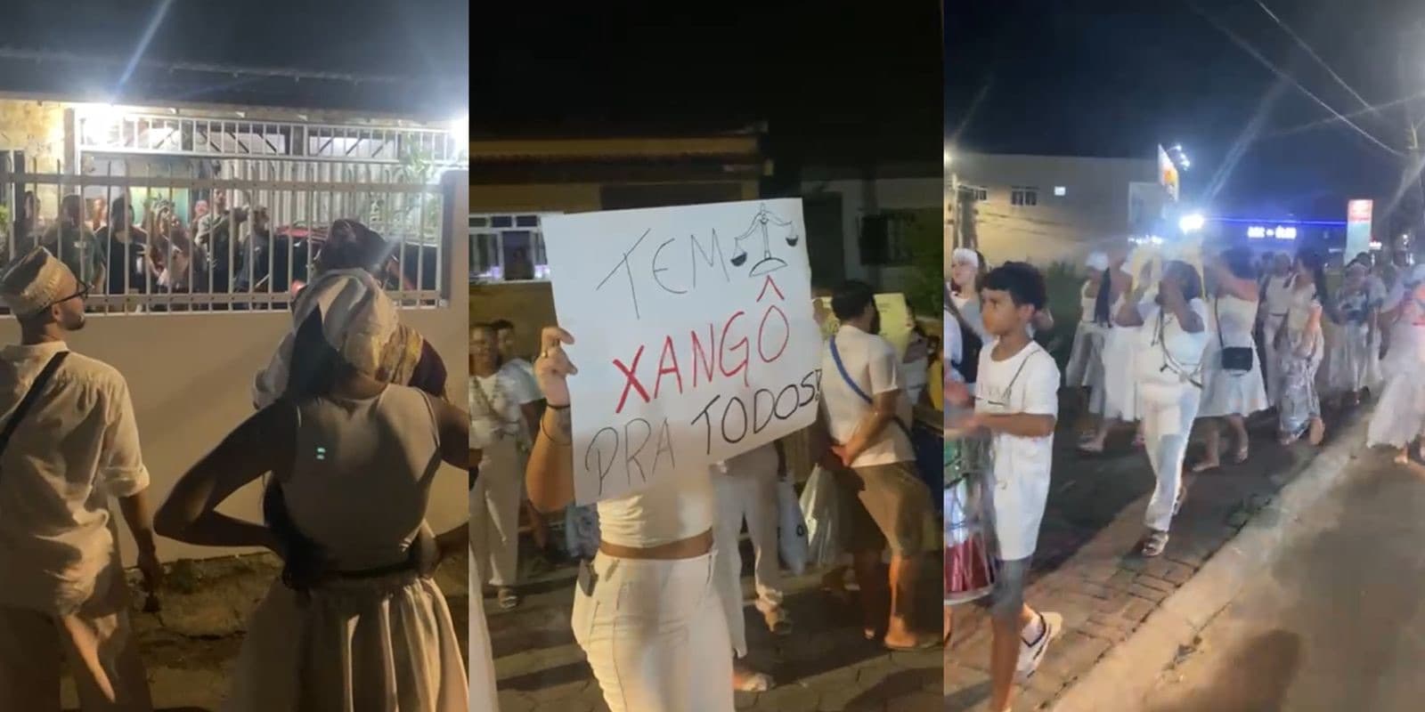 Manifestantes protestam contra mãe de santo em terreiro de Florianópolis: “Xangô pra todos”