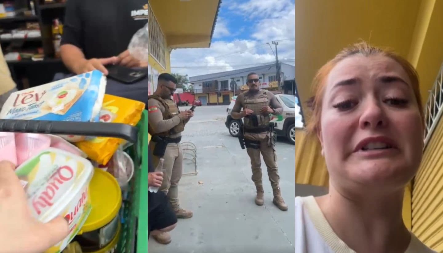 Mulher enche cestinha com produtos vencidos e chama a PMSC pra levar de graça: “meu direito!”