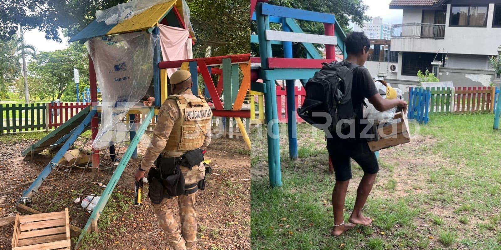 “Ordem de despejo”: PMSC expulsa casal que dormia em parquinho infantil em Florianópolis